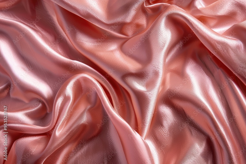 Obraz premium Rose gold pink velvet background with satin wavy pattern.