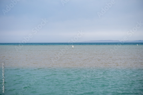 Red sea view horizon and blue sky landscape