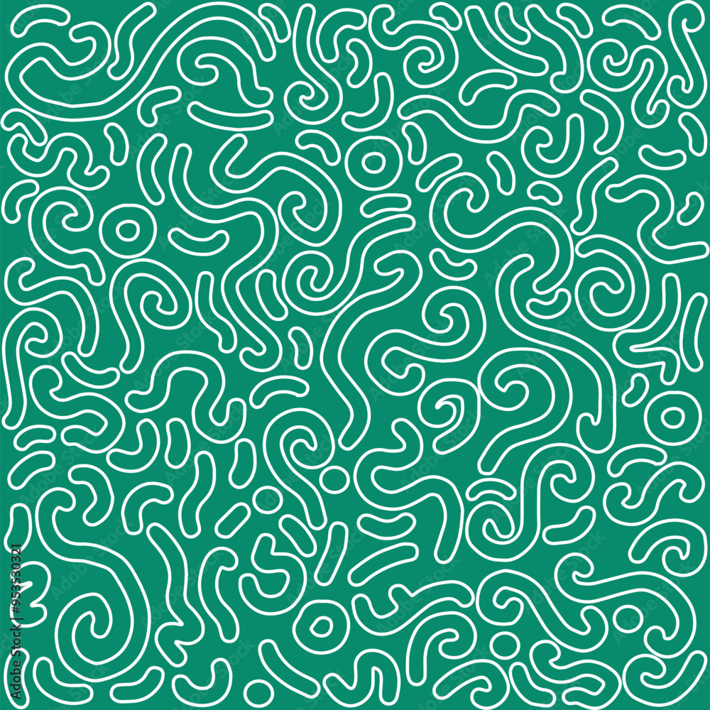 Seamless Vector Pattern Organic Rounded Lines In green And White With Irregular Shapes Seamless Vector Pattern Organic Rounded Lines In green And White With Irregular Shapes