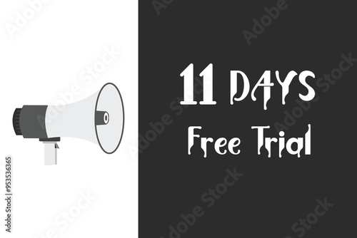 11 day free trial banner design. 11 days free banner background
