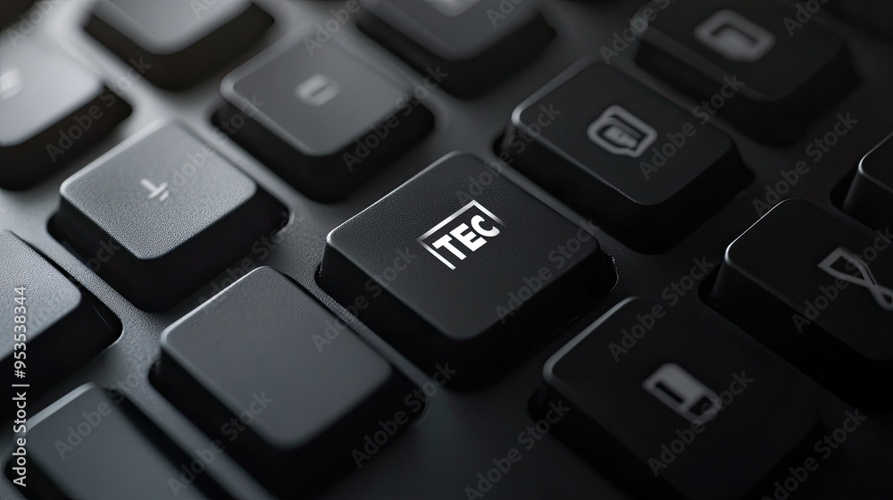 Close-up of a tech support keyboard key being pressed, symbolizing immediate assistance and technical support Close-up of a tech support keyboard key being pressed, symbolizing immediate assistance and technical support