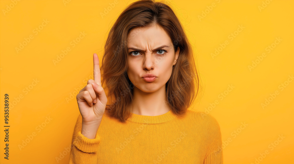 Woman with no finger gesture, featuring negative deny rejection disapproval, with refusal disagree girl casual denial female adult stop Woman with no finger gesture, featuring negative deny rejection disapproval, with refusal disagree girl casual denial female adult stop