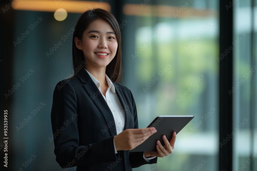 A professional businesswoman confidently working in a modern office environment, exemplifying the essence of a successful career through effective collaboration and strong communication skills A professional businesswoman confidently working in a modern office environment, exemplifying the essence of a successful career through effective collaboration and strong communication skills