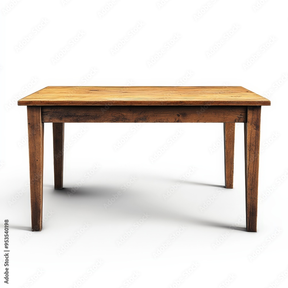 A wooden table on a white background A wooden table on a white background