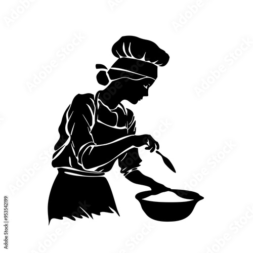 vector silhouette of a Baking