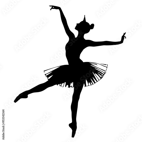 vector silhouette of a Ballet