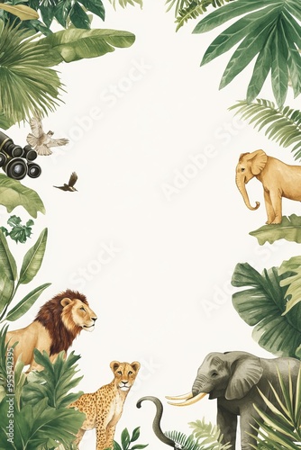Jungle themed invitation template
