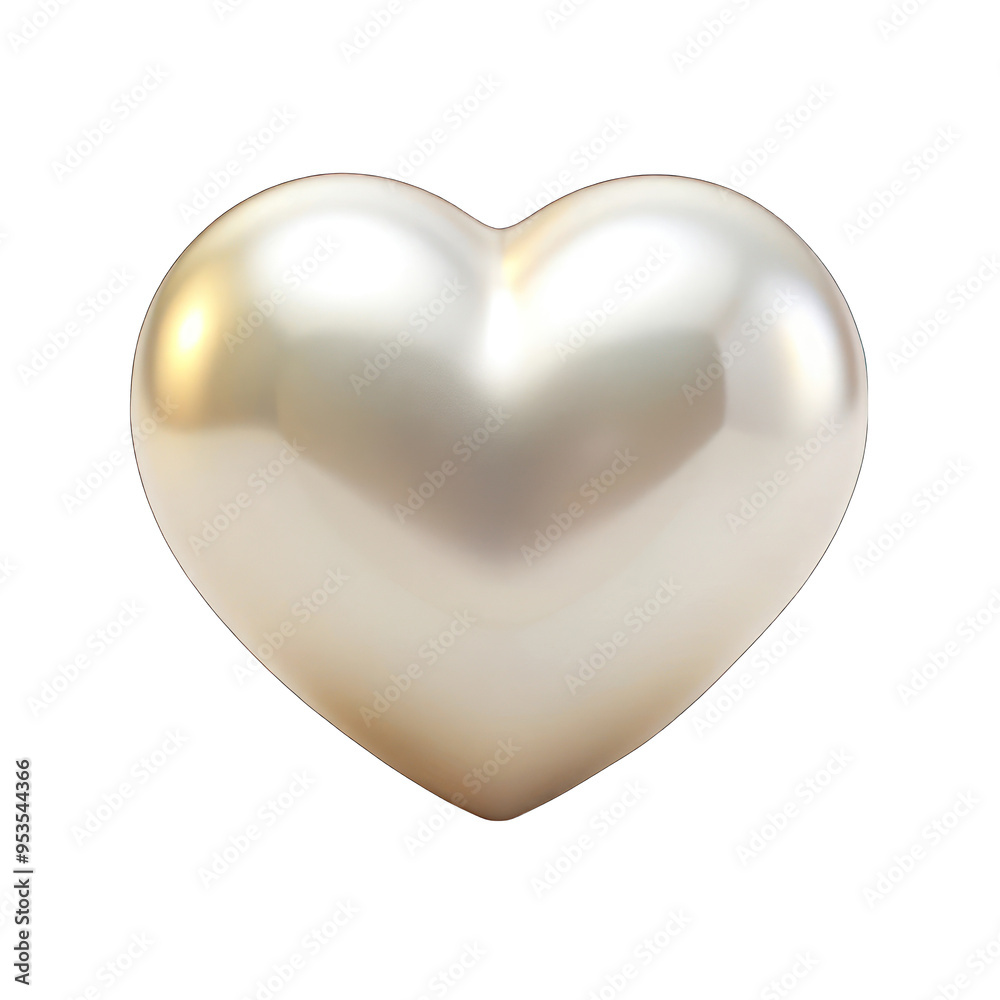 White pearl heart shape isolated on transparent background White pearl heart shape isolated on transparent background