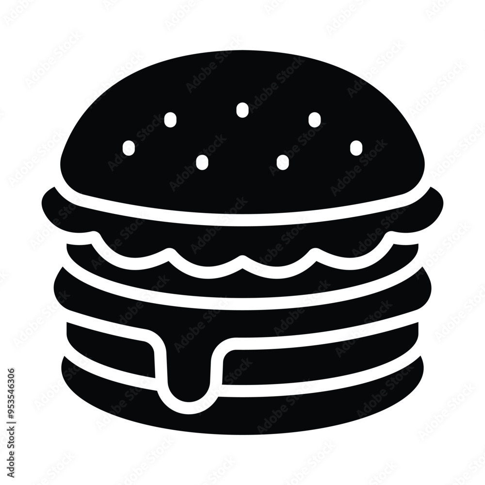 Simple Burger solid icon. The icon can be used for websites, print templates, presentation templates, illustrations, etc Simple Burger solid icon. The icon can be used for websites, print templates, presentation templates, illustrations, etc