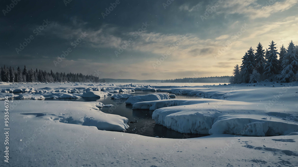 Winter wonderland of snow and ice landscape winter landscape background Winter wonderland of snow and ice landscape winter landscape background