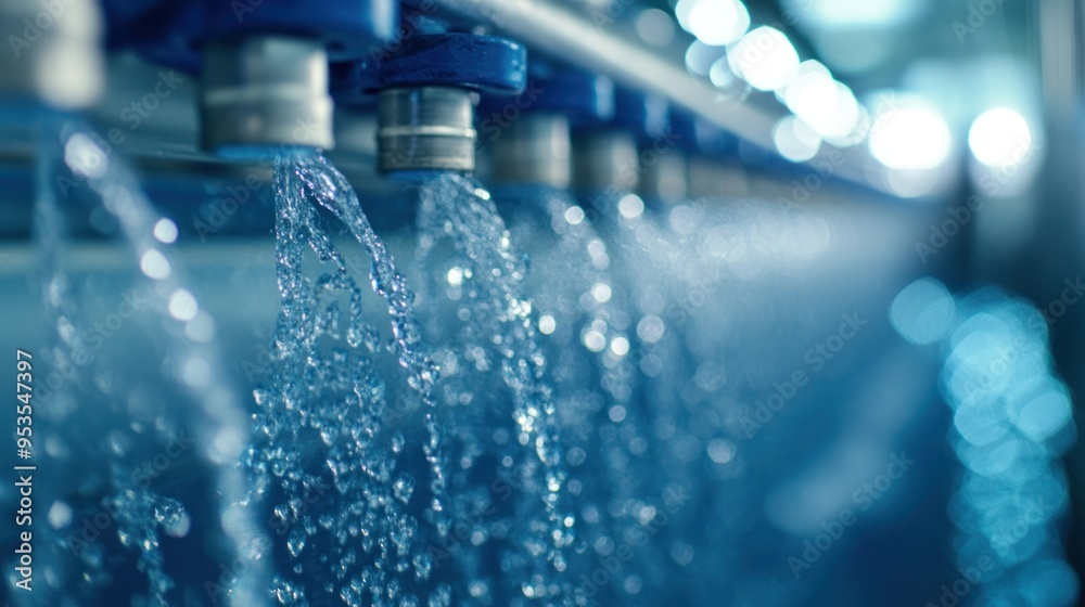 Water Spraying from Industrial Pipes Water Spraying from Industrial Pipes