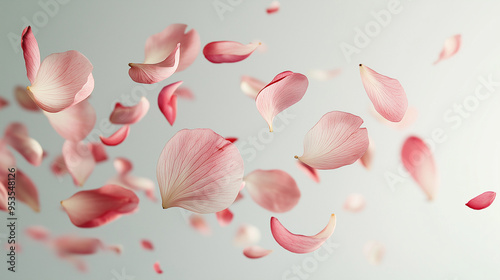 petal flowers flying in the air in spring season