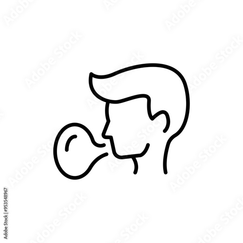 Chewing gum outline icons, minimalist vector illustration ,simple transparent graphic element .Isolated on white background