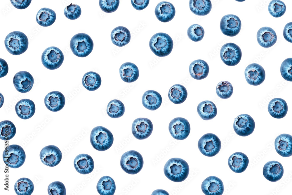 Pattern of blueberries scattered across a transparent background Pattern of blueberries scattered across a transparent background