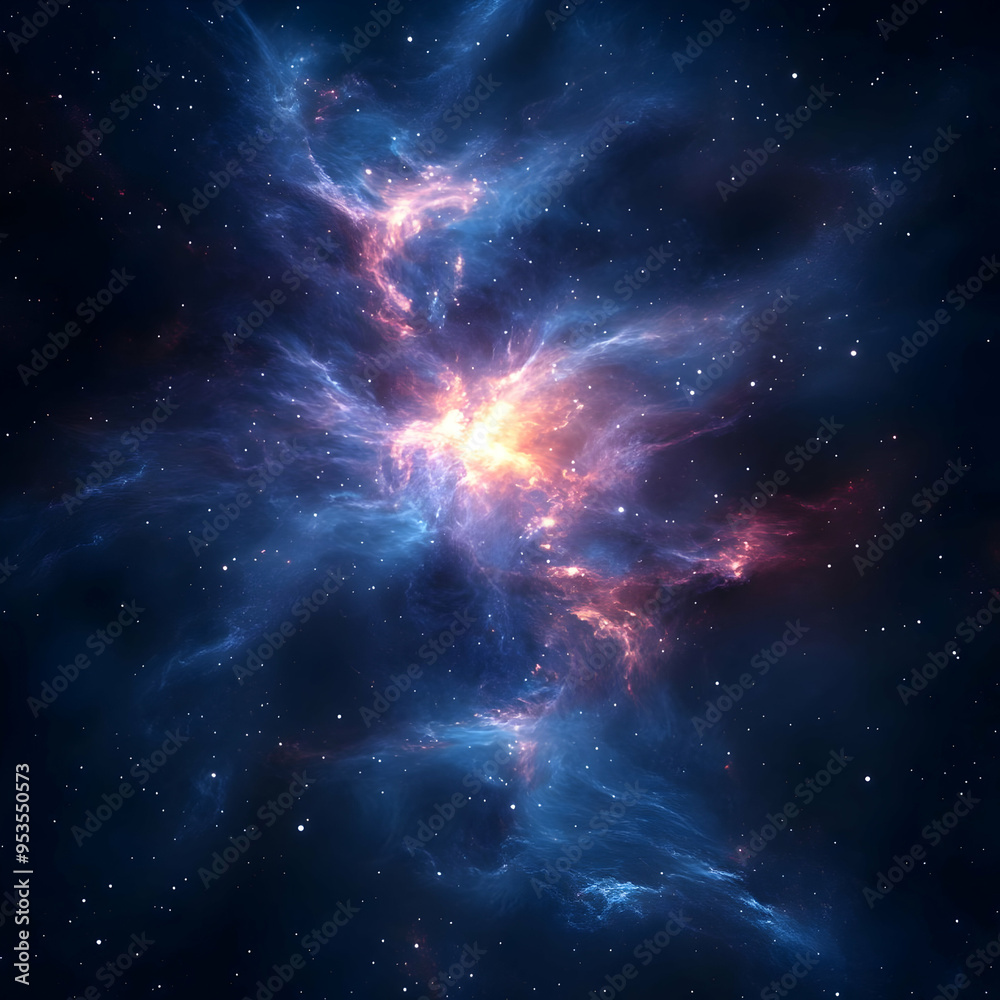 Cosmic Nebula With Stars and Galactic Dust Cosmic Nebula With Stars and Galactic Dust