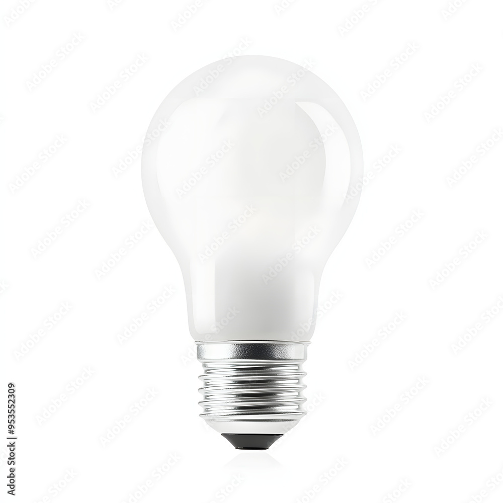one led light bulb on isolated white background, front view one led light bulb on isolated white background, front view
