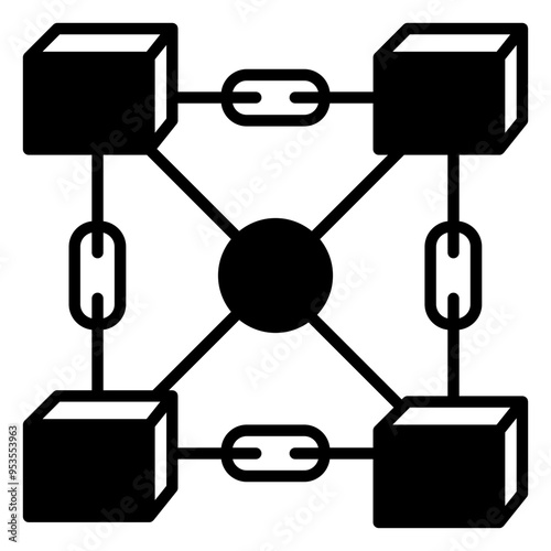 Blockchain black icon