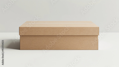 Mockup of a Cardboard Box on a Light Background for Packaging Design and Branding Display