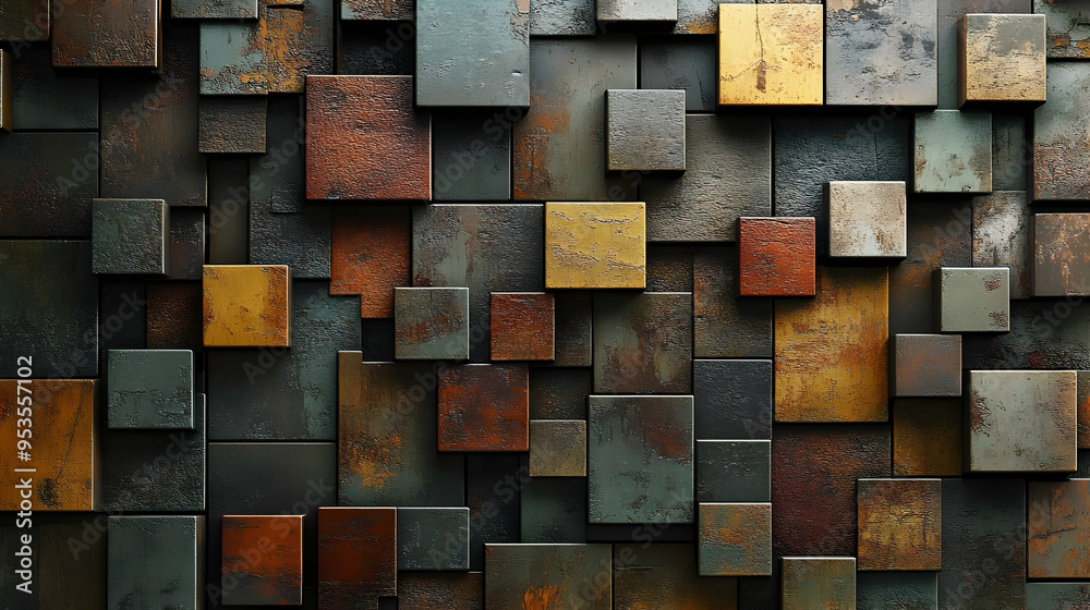 Abstract Rusty Metal Cubes Background Texture Abstract Rusty Metal Cubes Background Texture