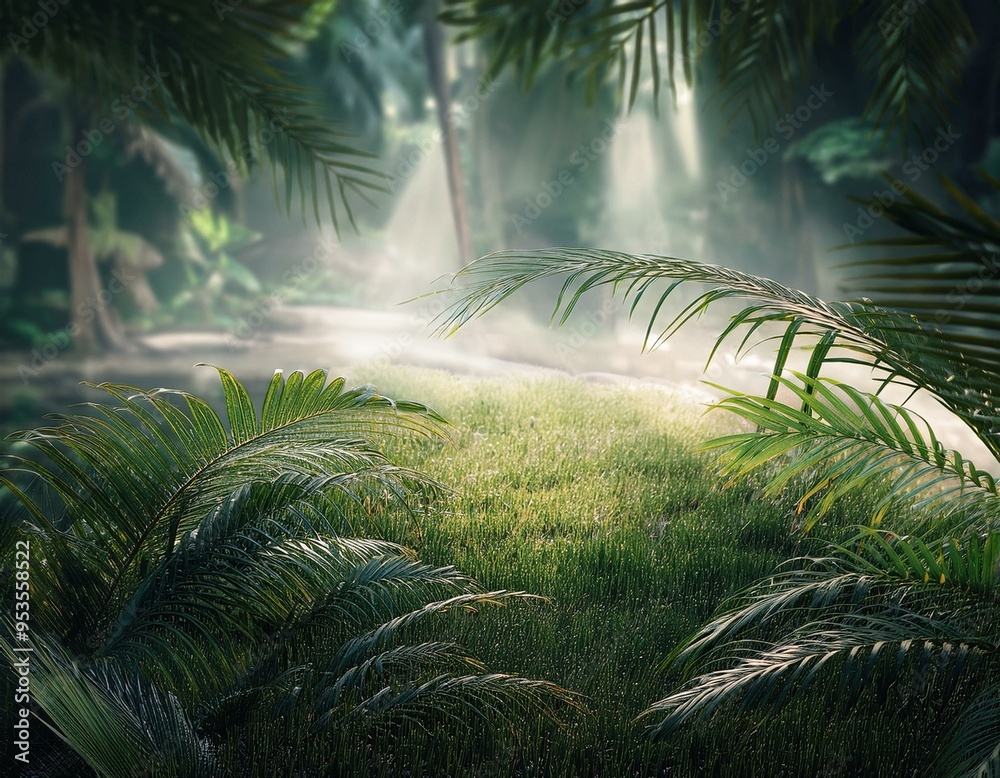 Naklejka premium Natural tropical forest background for Presentations