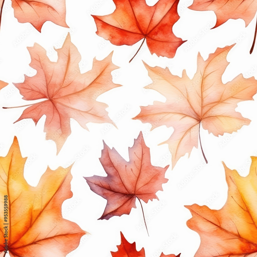 Watercolor autumn leaves pattern Watercolor autumn leaves pattern