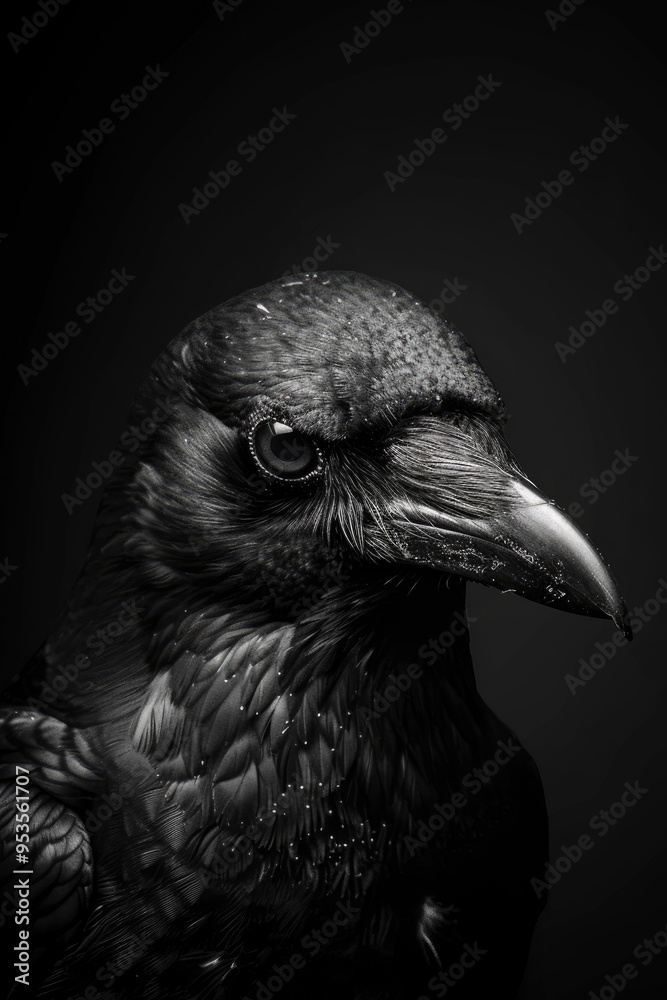 portrait studio photograph of crow black and white portrait studio photograph of crow black and white