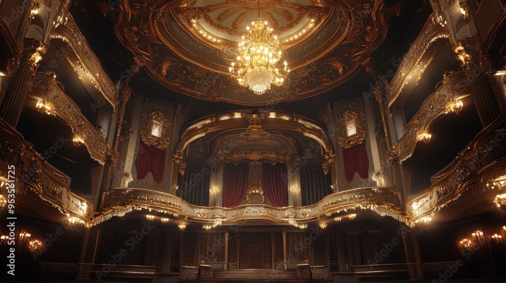 Obraz premium Interior of a Gilded Opera House