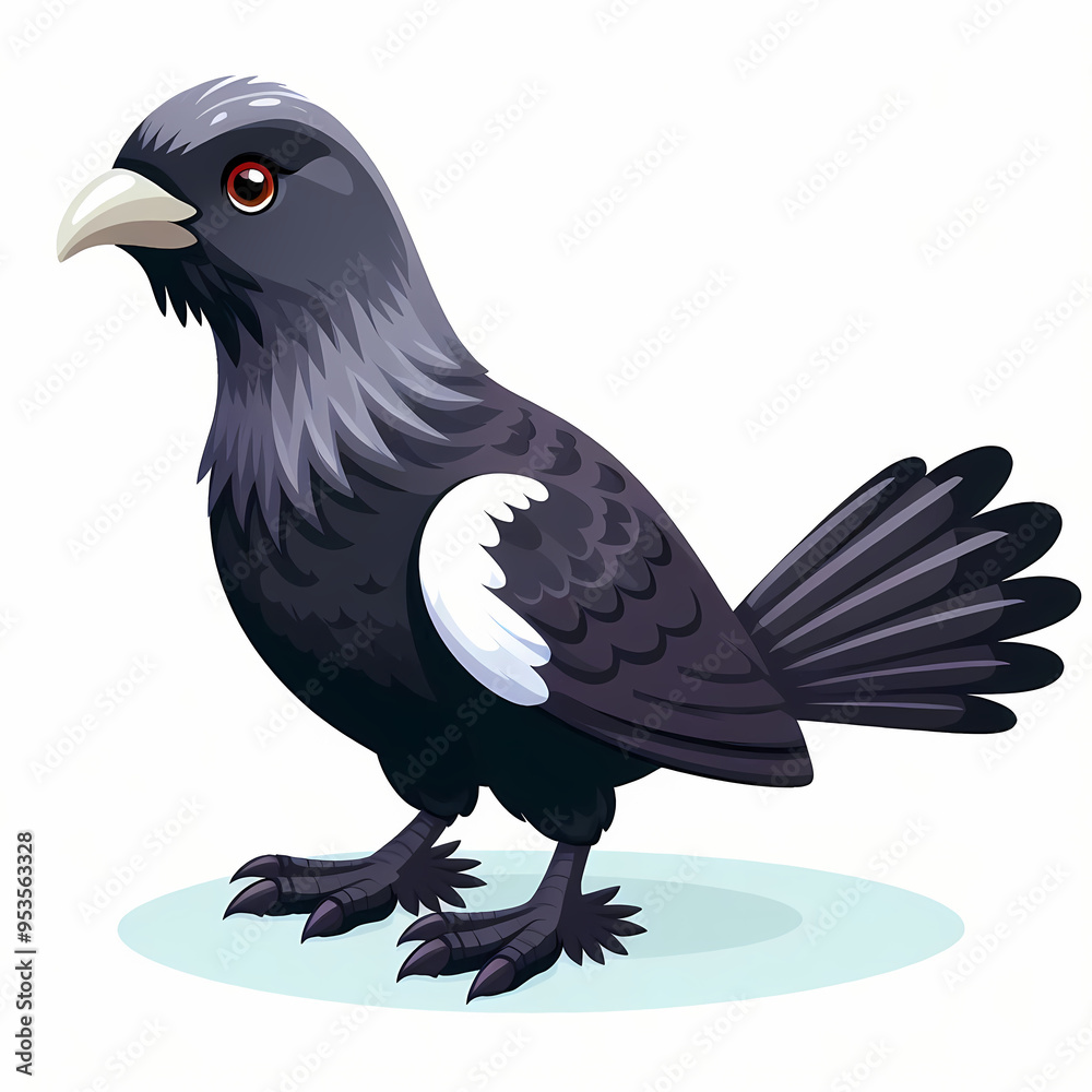 Fototapeta premium Capercaillie bird against white background 