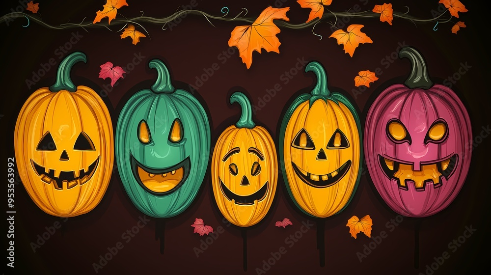 A illustration of pumpkins, jack-o-lanterns, and other Halloween elements designed as a captivating Halloween wallpaper.
A illustration of pumpkins, jack-o-lanterns, and other Halloween elements designed as a captivating Halloween wallpaper.