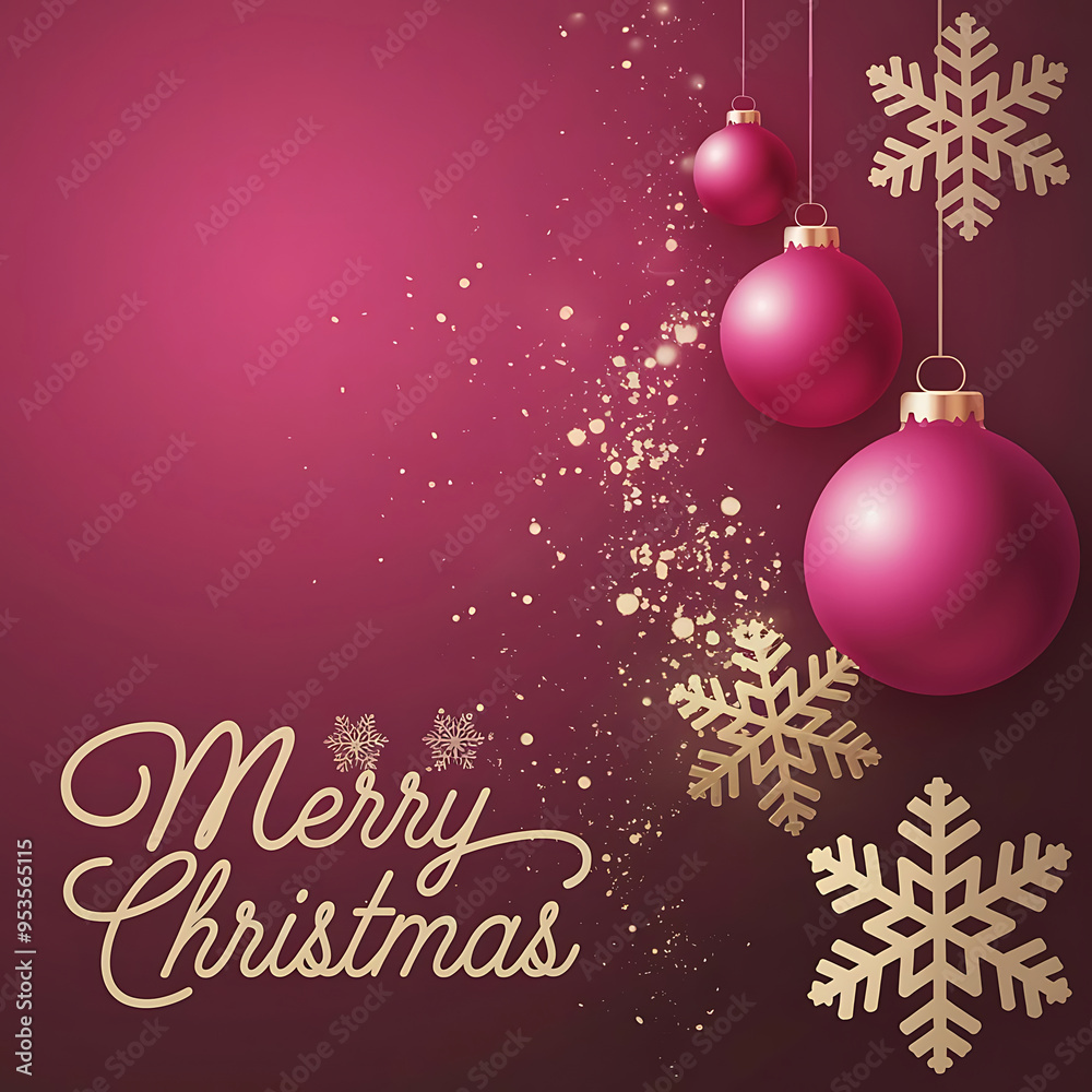 A festive Christmas background with hanging snowflakes glass balls for Social Media post A festive Christmas background with hanging snowflakes glass balls for Social Media post