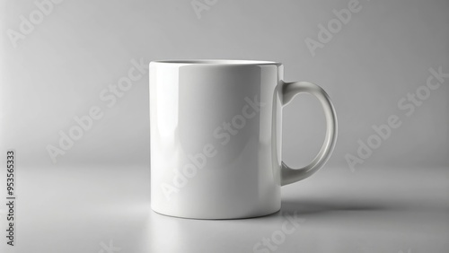 Standard scale white mug mockup for showcasing designs and branding elements. Generative AI photo