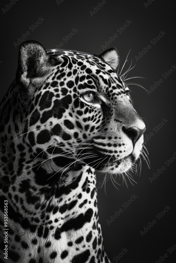 Obraz premium portrait studio photograph of jaguar black and white