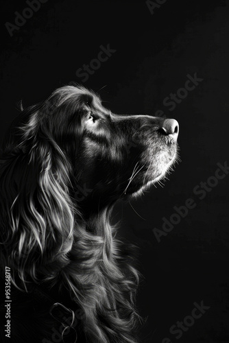Wallpaper Mural portrait studio photograph of irish setter black and white Torontodigital.ca