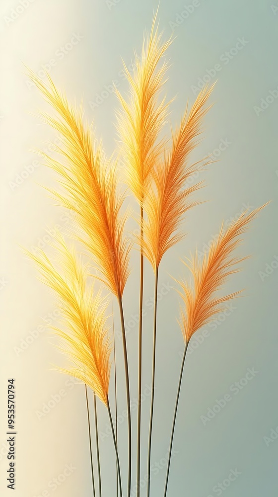 Golden Grass Stalks 3D Illustration Golden Grass Stalks 3D Illustration