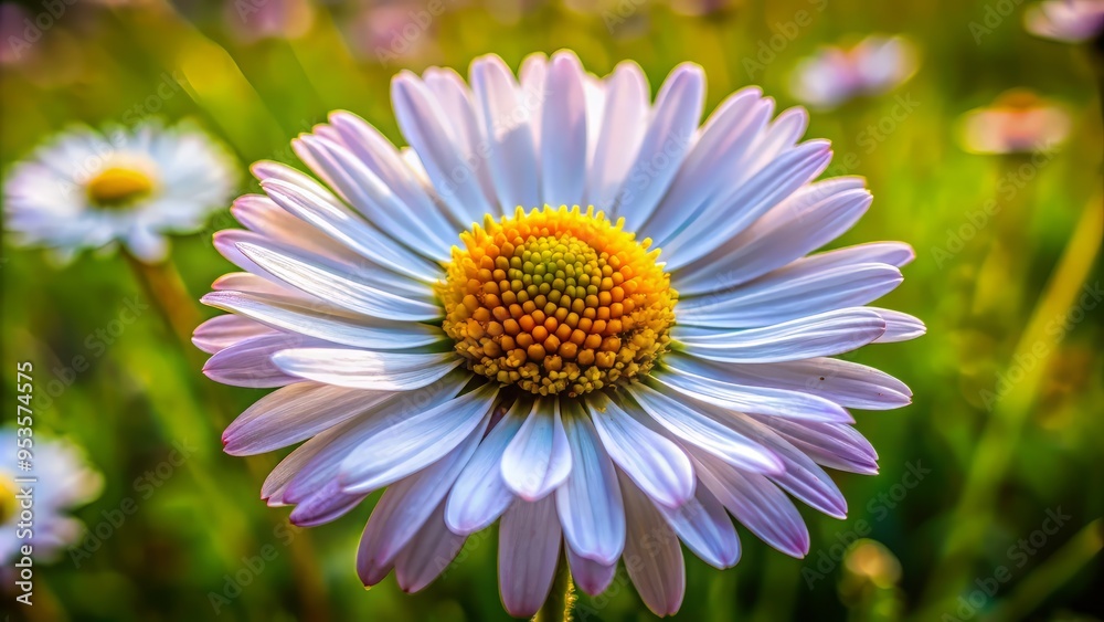 Vibrant meadow buzzing with life with a macro perspective, focusing on the intricate details of a single flower, such as the delicate edges of a petal or the fuzzy center of a daisy. Vibrant meadow buzzing with life with a macro perspective, focusing on the intricate details of a single flower, such as the delicate edges of a petal or the fuzzy center of a daisy.
