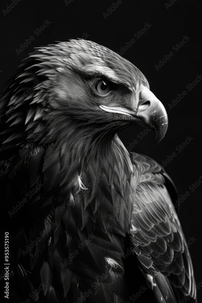 portrait studio photograph of golden eagle black and white portrait studio photograph of golden eagle black and white