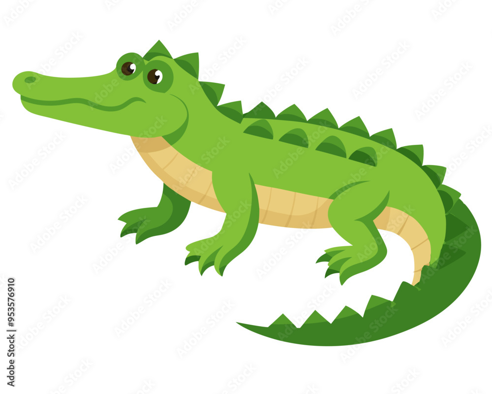 Fototapeta premium Realistic Crocodile vector art isolated on white background
