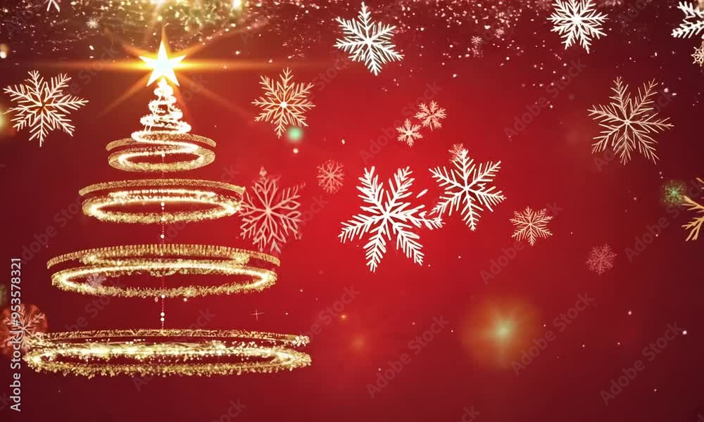 Sparkling Christmas Tree with Snowflakes Sparkling Christmas Tree with Snowflakes