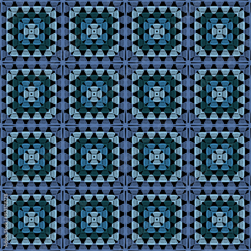 Pattern with crochet granny square wallpaper handmade decorative art design print 