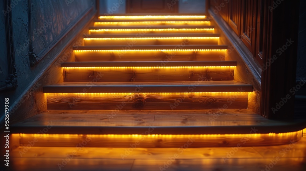 Illuminated staircase with led lights Illuminated staircase with led lights