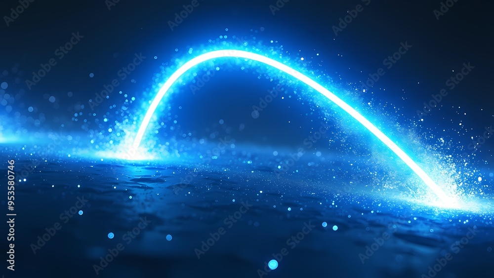 Starburst Pattern of Blue and Violet Light Rays with Scattering Glowing Particles Starburst Pattern of Blue and Violet Light Rays with Scattering Glowing Particles