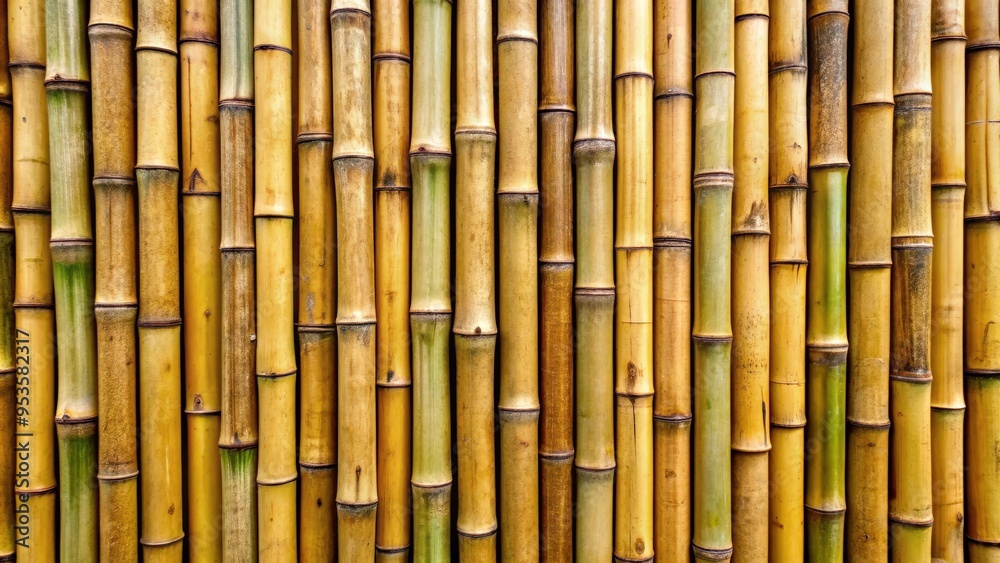 Fototapeta premium Bamboo fence background with natural texture and pattern, bamboo, fence, background, texture, pattern, natural, outdoor