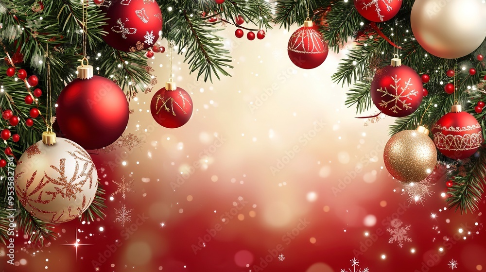 Naklejka premium Merry Christmas background christmas element Vector illustration realistic clipart bright