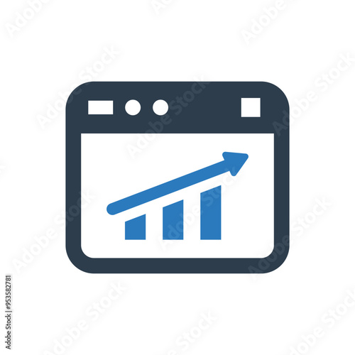 Website performance growth icon