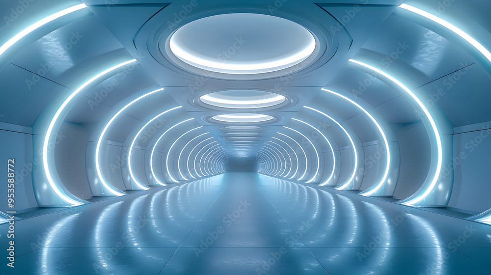 Naklejka premium Future sci-fi space channel