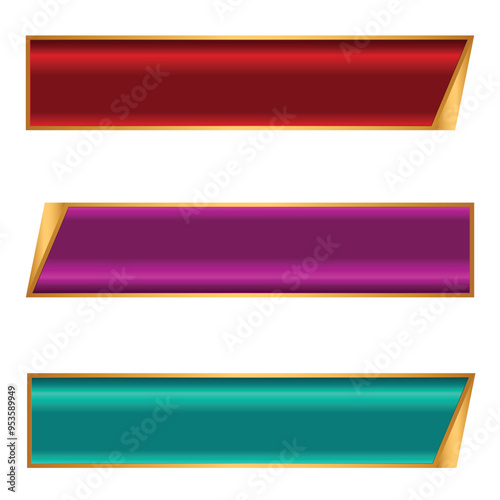 Set of luxury golden arabic islamic banner title frame transparent background gold text box