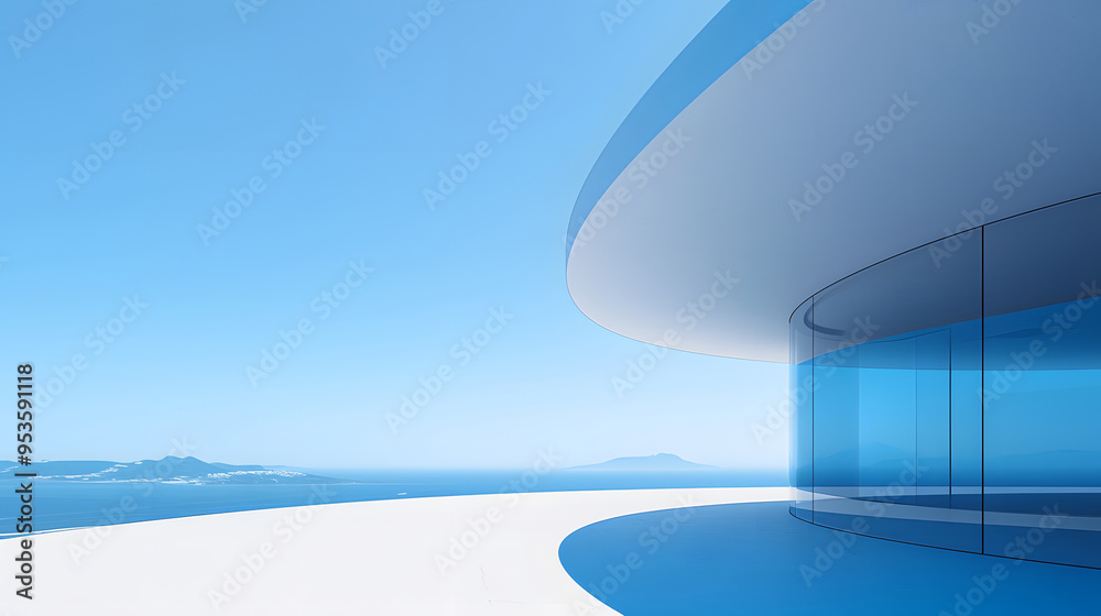 Simple geometric white architectural style Simple geometric white architectural style
