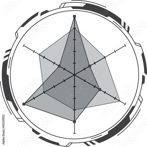 Scifi radar black element. Futuristic hud icon