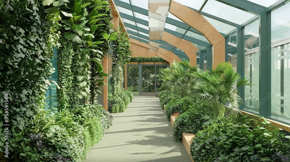 Biophilic Hallway with Vertical Garden Biophilic Hallway with Vertical Garden