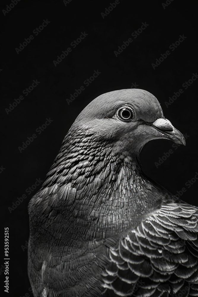 portrait studio photograph of rock dove black and white portrait studio photograph of rock dove black and white